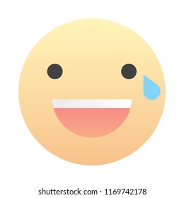 Smiling Face With open mouth and cold sweat Emoticon Emoji Sign Face for Social network and apps