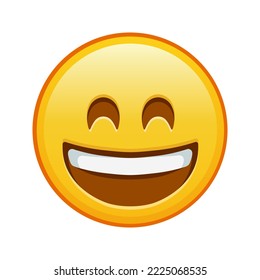 Smiling face with open mouth and laughing eyes Large size of yellow emoji smile