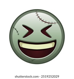 Cara sonriente con la boca abierta y los ojos bien cerrados Tamaño Grande de zombie halloween emoji