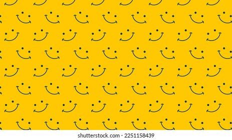 Smiling face pattern. Emoji background.Smile line icon texture