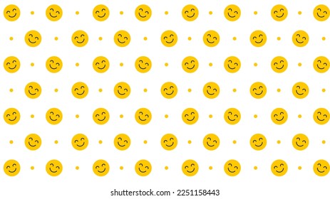 Smiling face pattern. Emoji background.Smile line icon texture