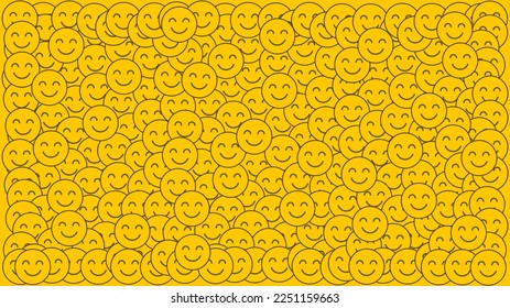 Patrón de caras sonrientes. Fondo emmoji.Smile textura del icono de la línea