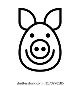 smiling face of a pig