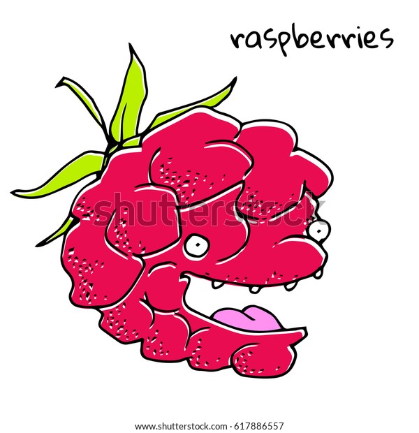 Smiling Face Raspberry Child Vector Illustration Stock Vector (Royalty