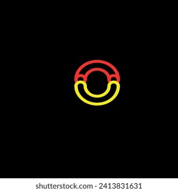 smiling face in red and yellow