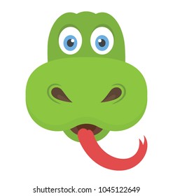 A smiling face of serpent with his long tongue
