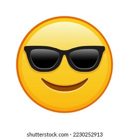 Smiling face in sunglasses Large size of yellow emoji smile