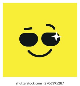 Una cara sonriente con gafas de sol