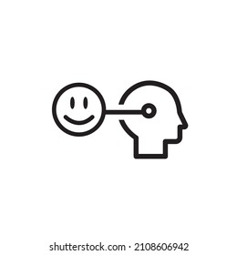 La cara sonriente es un símbolo de pensamiento positivo.