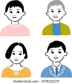 Smiling face vector icon set