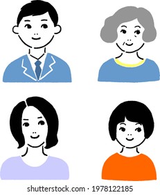 Smiling face vector icon set