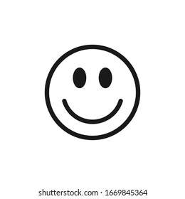 Smiling Face Vector Icon Symbol. Smile Sign. Simple Flat Shape Happy Emotion Logo. Isolated On White Background.