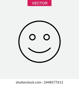 Smiling face vector liner illustration for web and app..eps
