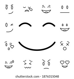 Sonriente, cara, con, sonriente, ojos icono de vector plano en emocional pack