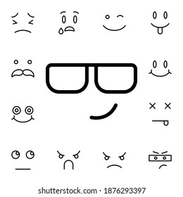 Smiling, face, with, sunglasses flat vector icon in emotions pack