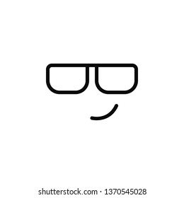 smiling, face, with, sunglasses icon. Simple thin line, outline vector of Emotion icons for UI and UX, website or mobile application