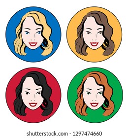 Womеn's smiling faces different color