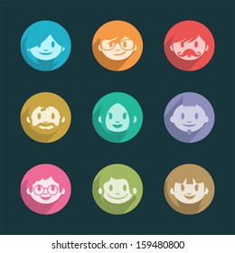 Smiling faces icons