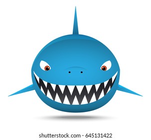Smiling Fat shark, cartoon