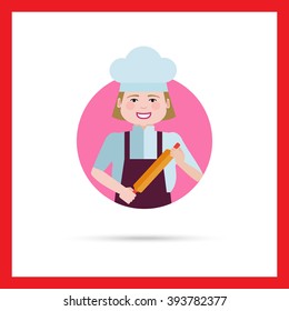Smiling female chef