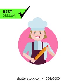 Smiling female chef