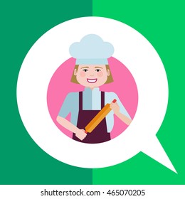 Smiling female chef