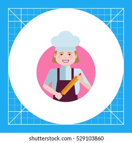 Smiling female chef