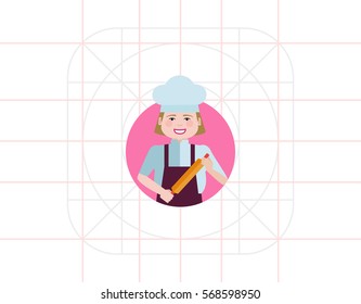 Smiling female chef