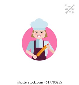 Smiling female chef