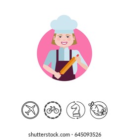 Smiling female chef