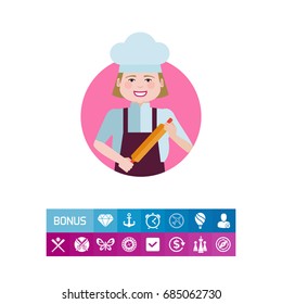 Smiling female chef