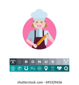 Smiling female chef