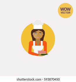 Smiling female confectioner