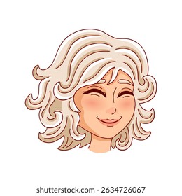 Smiling female face. Avatar. Vector illustration.