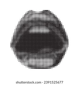  Smiling Female Lips with halftone dot effect