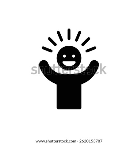 Smiling Figure Holding a Sun Representing Optimism and Personal Energy