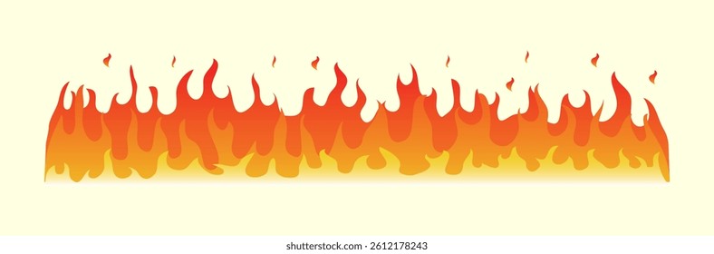 Smiling fire flame cartoon with cute animation icon vector in design for kids illustration education happy orange character graphic red energy fun safety yellow flames emotion mascot joy adorable