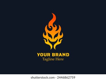 Smiling Fire Logo. Logo Brand