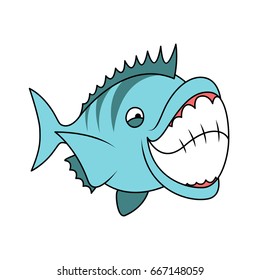 Smiling Fish Cartoon Vector Illustration