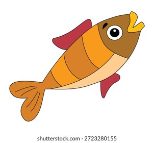 Lächelnder Fisch einzeln auf weißem Hintergrund