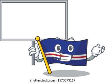 Smiling flag cape verde cute cartoon style Bring board