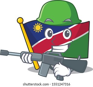 smiling flag namibia army cartoon character working