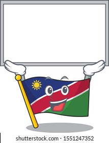 smiling flag namibia cartoon up board character working