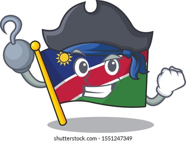 smiling flag namibia cartoon character working pirate