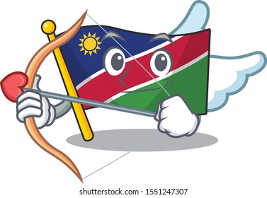 smiling flag namibia cupid cartoon character working
