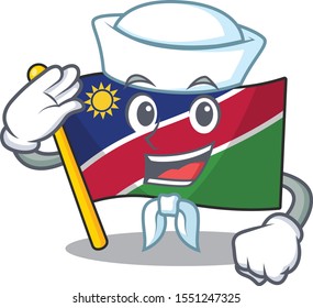 smiling flag namibia sailor cartoon character working