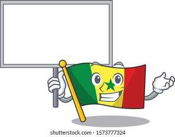 Smiling Flag Senegal cute cartoon style Bring board