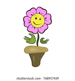 smiling flower cartoon