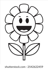 smiling flower cartoon, funny flower cartoon
