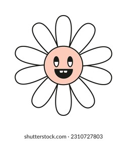 Smiling Flower Character Vector Illustration